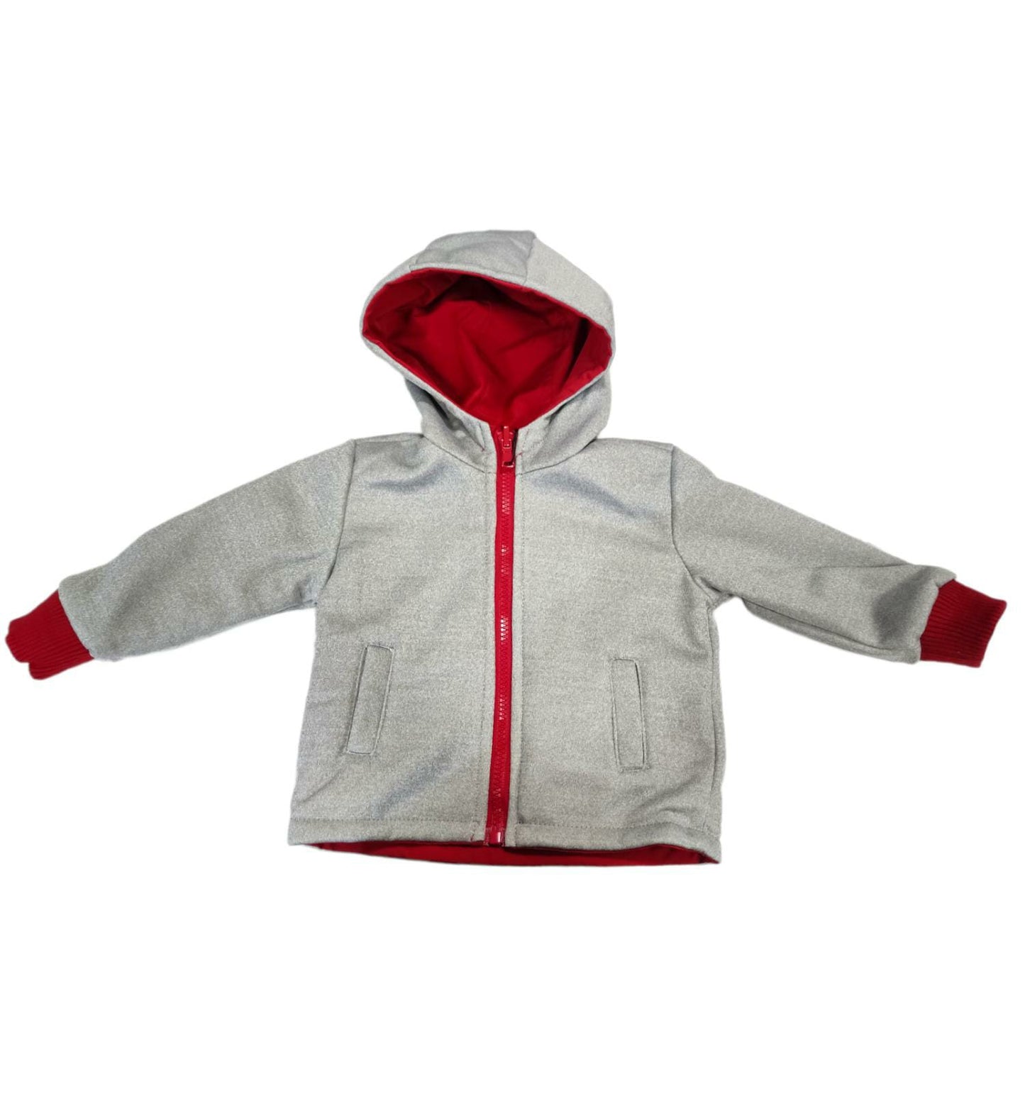 Giubbino Mezza Stagione Double Face Rosso Grigio Bambino 12-36 Mesi