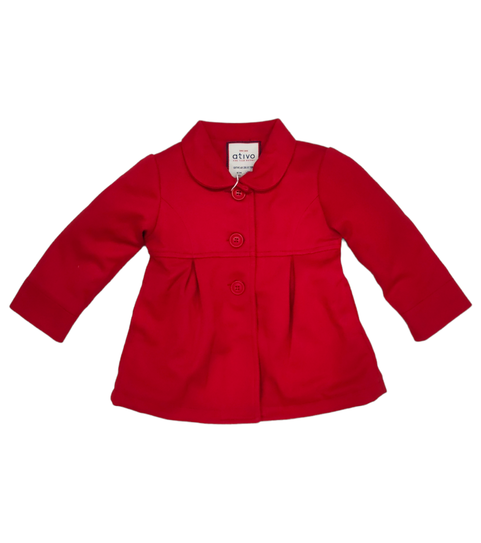 Cappottino Rosso Imbottito Invernale Bambina 12-36 Mesi