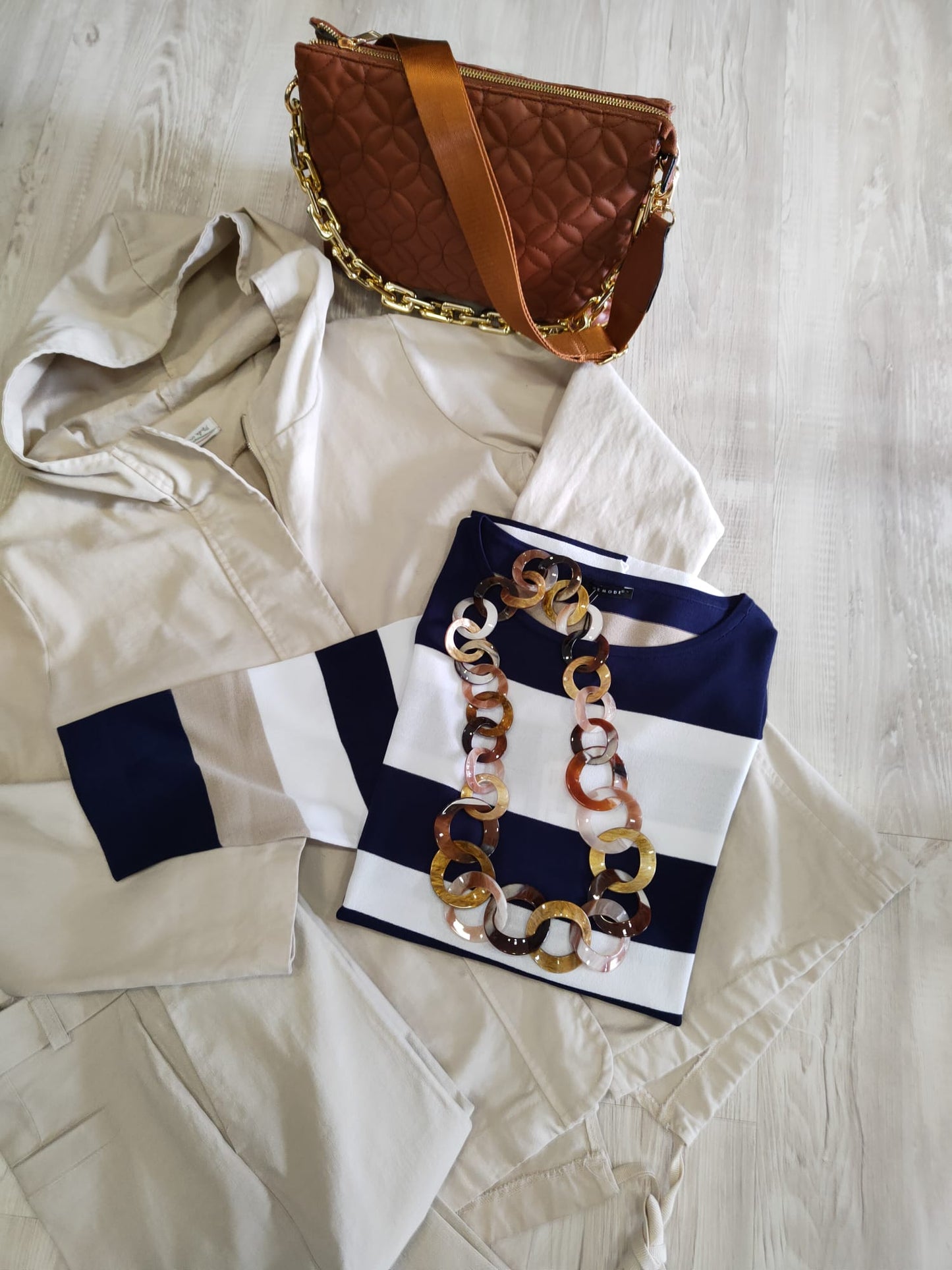 Maglioncino Donna Primaverile Manica a 3/4 in Viscosa Fantasia a Righe Colorate