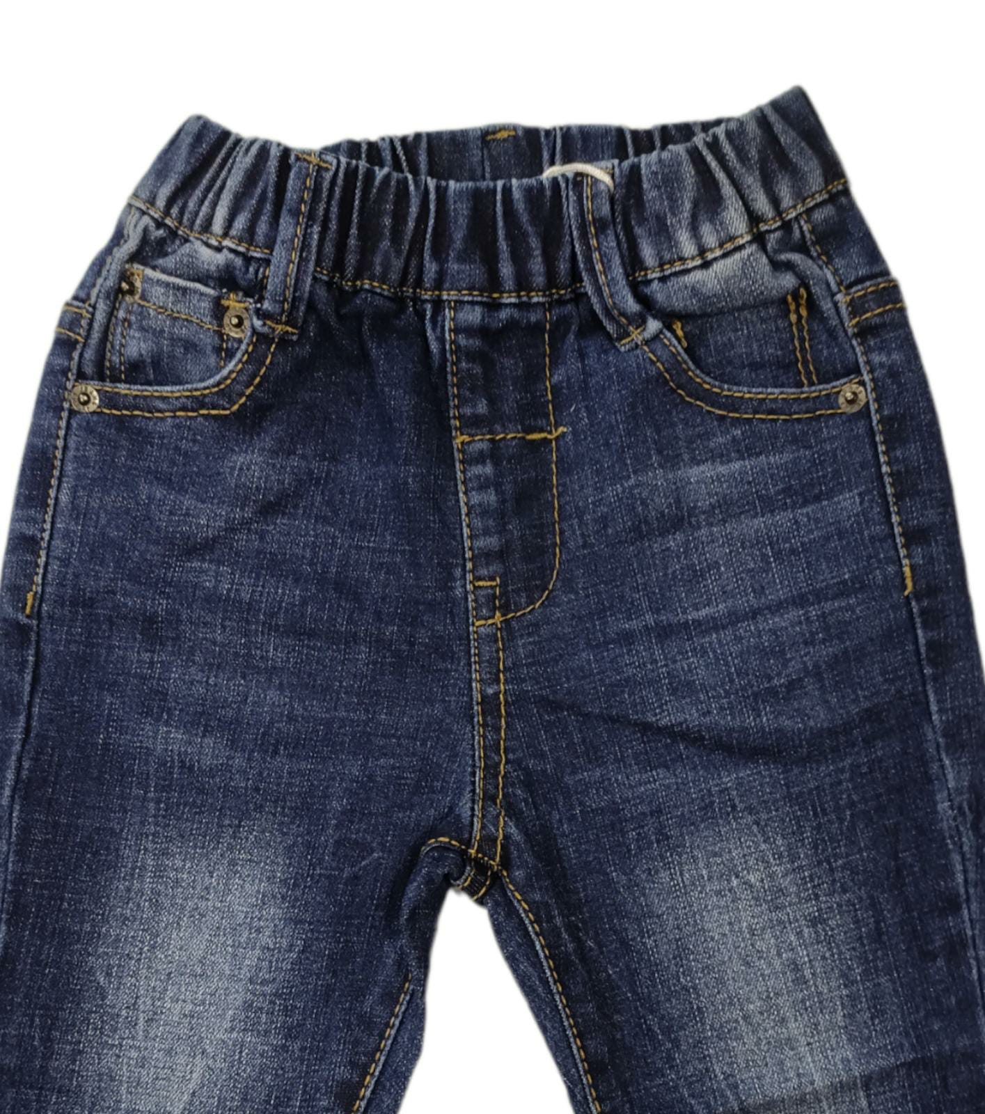Jeans Denim Scuro Elasticato Bimbo 12-36 Mesi