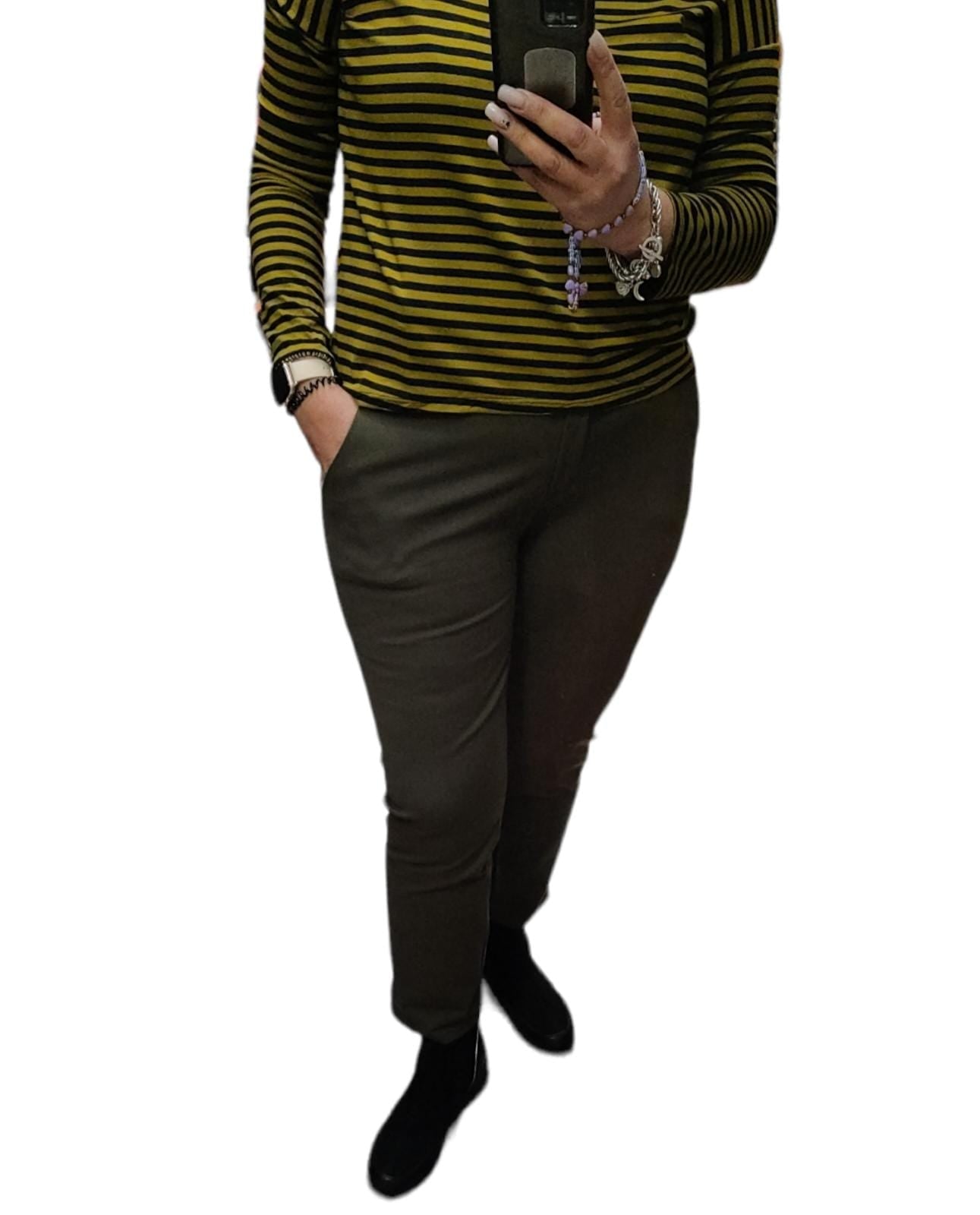 Pantalone Donna Dritto con Cintura