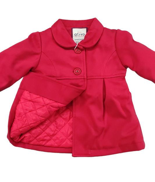 Cappottino Rosso Imbottito Invernale Bambina 12-36 Mesi
