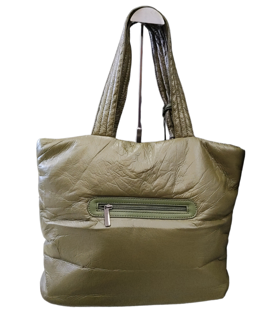 Shopping Bag Morbida Trapuntata Verde Oliva
