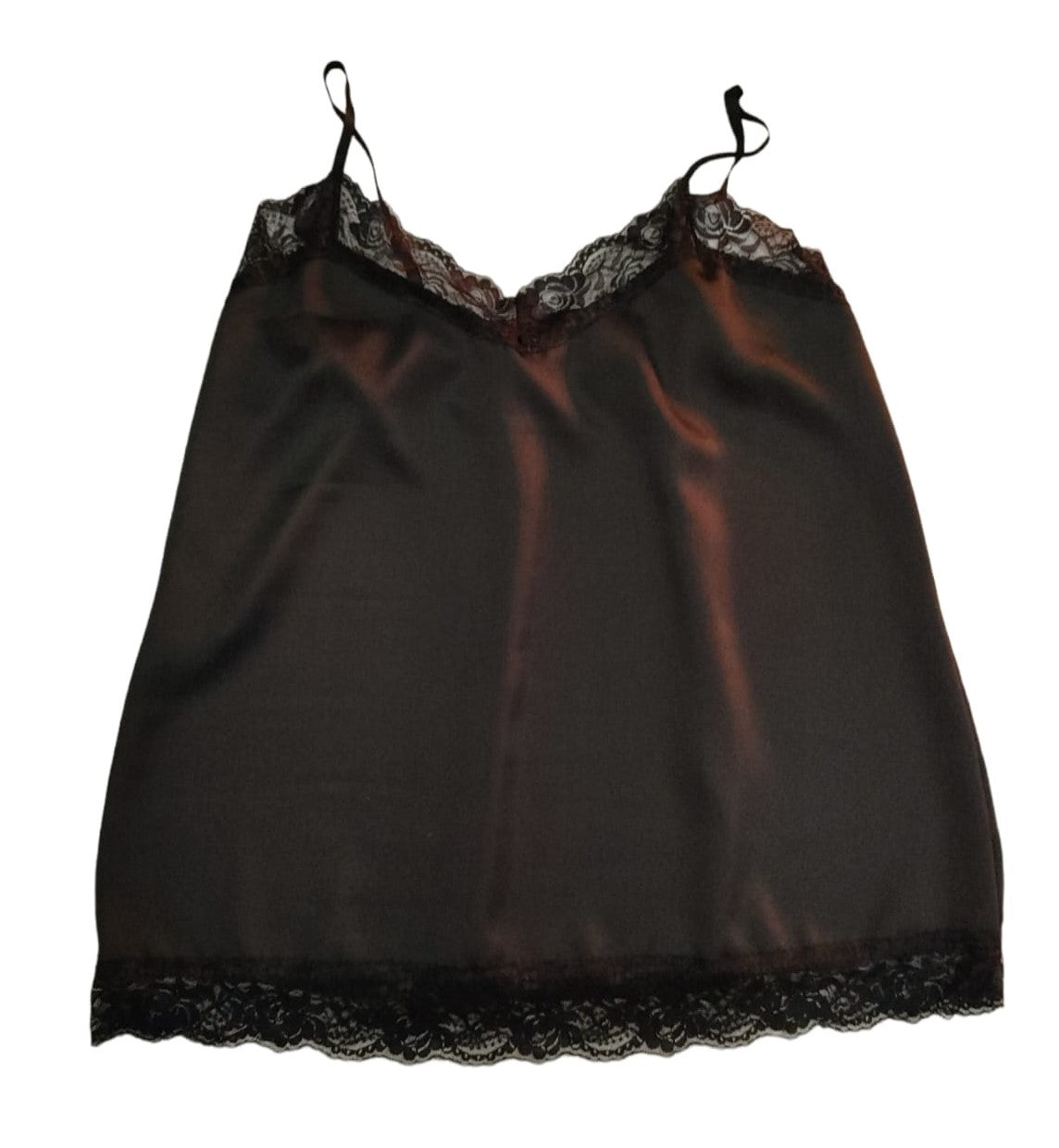 Top Donna Raso Con Pizzo in Tinta Unita Linea Curvy