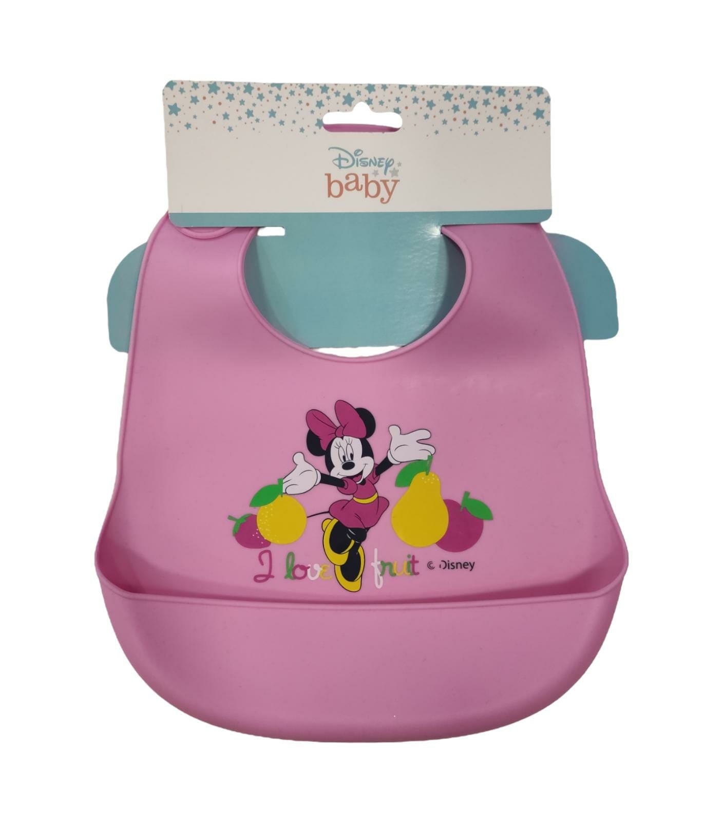 Bavaglino in Silicone Raccogli Pappa Minnie Disney Rosa