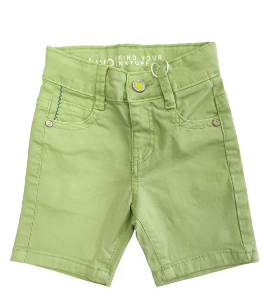 Bermuda in Cotone Colorato Verde Mela Elasticizzato Bambino 6-36 Mesi