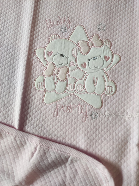 Coperta Rosa in Puro Cotone per Lettino Bambina Nazareno Gabrielli