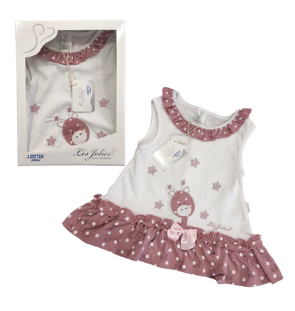 Vestitino Estivo Neonata Bambina in Jersey di Cotone Les Jolies 0/1 - 6/9 Mesi