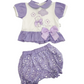 Completino Estivo Due Pezzi Neonata Bambina Magliettina e Pantaloncino Les Jolies 1/3 - 6/9 Mesi