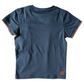 T-Shirt in Jersey di Cotone Blu con Taschino Lucido Arancione Bambino Ragazzo 4-16 Anni