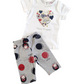 T-Shirt Bianca a Manica Corta in Jersey di Cotone Stampa Cuore Ativo Kids Bambina 6-36 Mesi