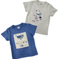 T-Shirt a Manica Corta in Jersey di Cotone con Stampa Riquadro Ricamato Bambino 6-36 Mesi