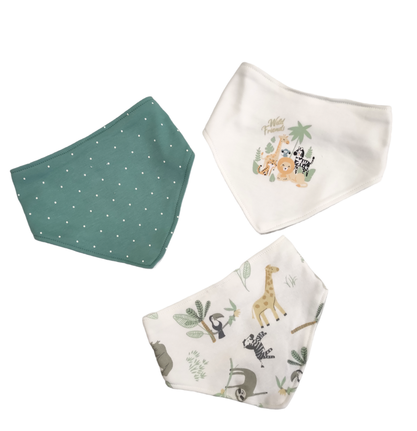 Bavaglino a Bandana Confezione Tre Pezzi Tris Neonato Neonata Sunnozy