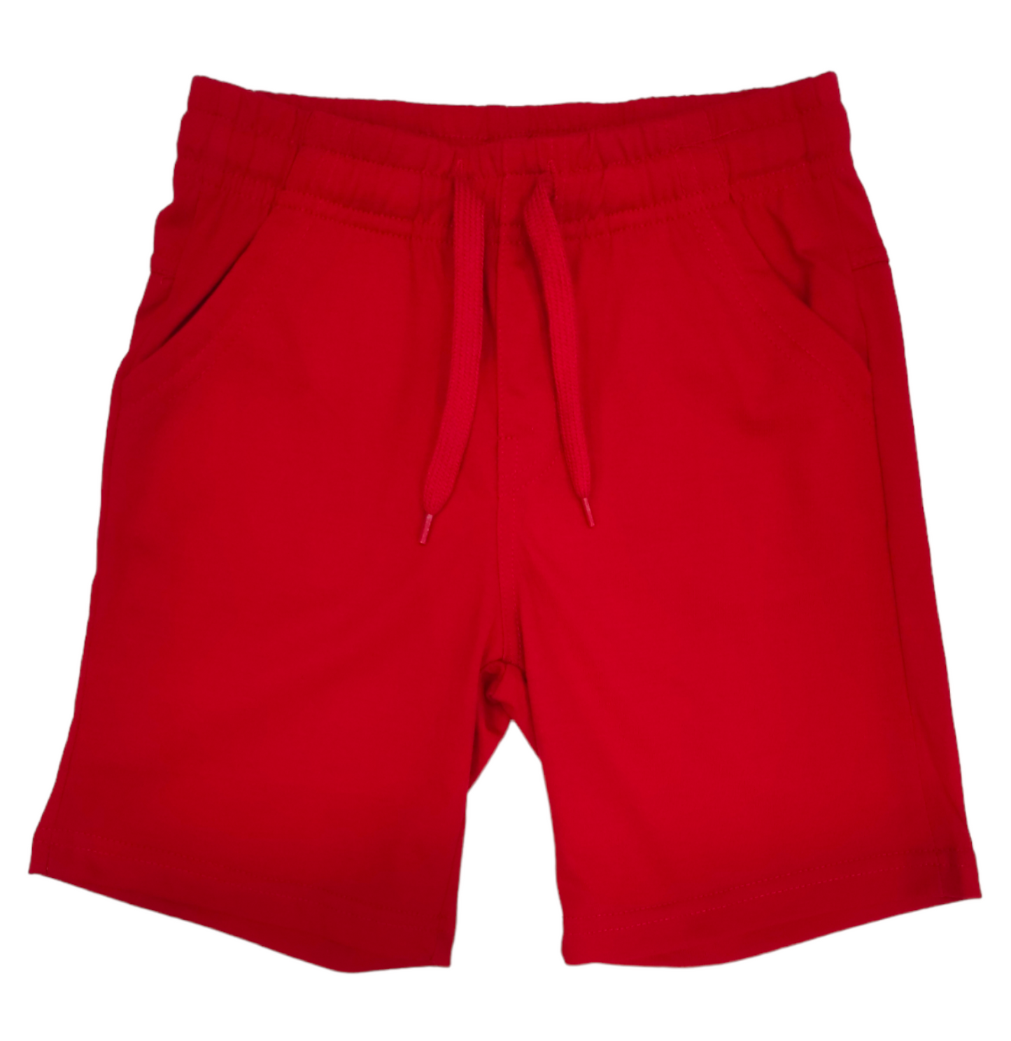 Pantaloncino in Jersey di Cotone Rosso Elasticizzato in Vita Bambino/Ragazzo 4-16 Anni