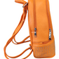 Zaino Donna Ecopelle Color Arancione con Borchie Piccole Compatto con Tre Scomparti