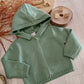 Cardigan in Maglia con Bottoni e Cappuccio Verde Pastello Ativo Kids Bambina 6-36 Mesi