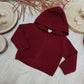 Cardigan Color Bordeaux in Maglia con Bottoni e Cappuccio Ativo Kids Bambina 6-36 Mesi