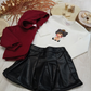 T-Shirt Bianca Felpata Manica Lunga con Stampa Girl Ativo Kids Bambina 12-36 Mesi