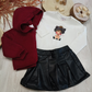 T-Shirt Bianca Felpata Manica Lunga con Stampa Girl Ativo Kids Bambina 12-36 Mesi