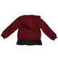 Felpa Bordeaux Interno Felpato con Cappuccio e Finta Camicia Blu a Pois Ativo Kids Bambina 12-36 Mesi