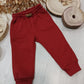 Pantalone Tuta Color Ruggine Felpato con Tasche Grandi Ativo Kids Bambino 12-36 Mesi