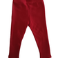 Leggings Felpato in Jersey di Cotone Tinta Unita Bordeaux con Ricamo Coniglietta Ativo Kids Bambina 6-36 Mesi