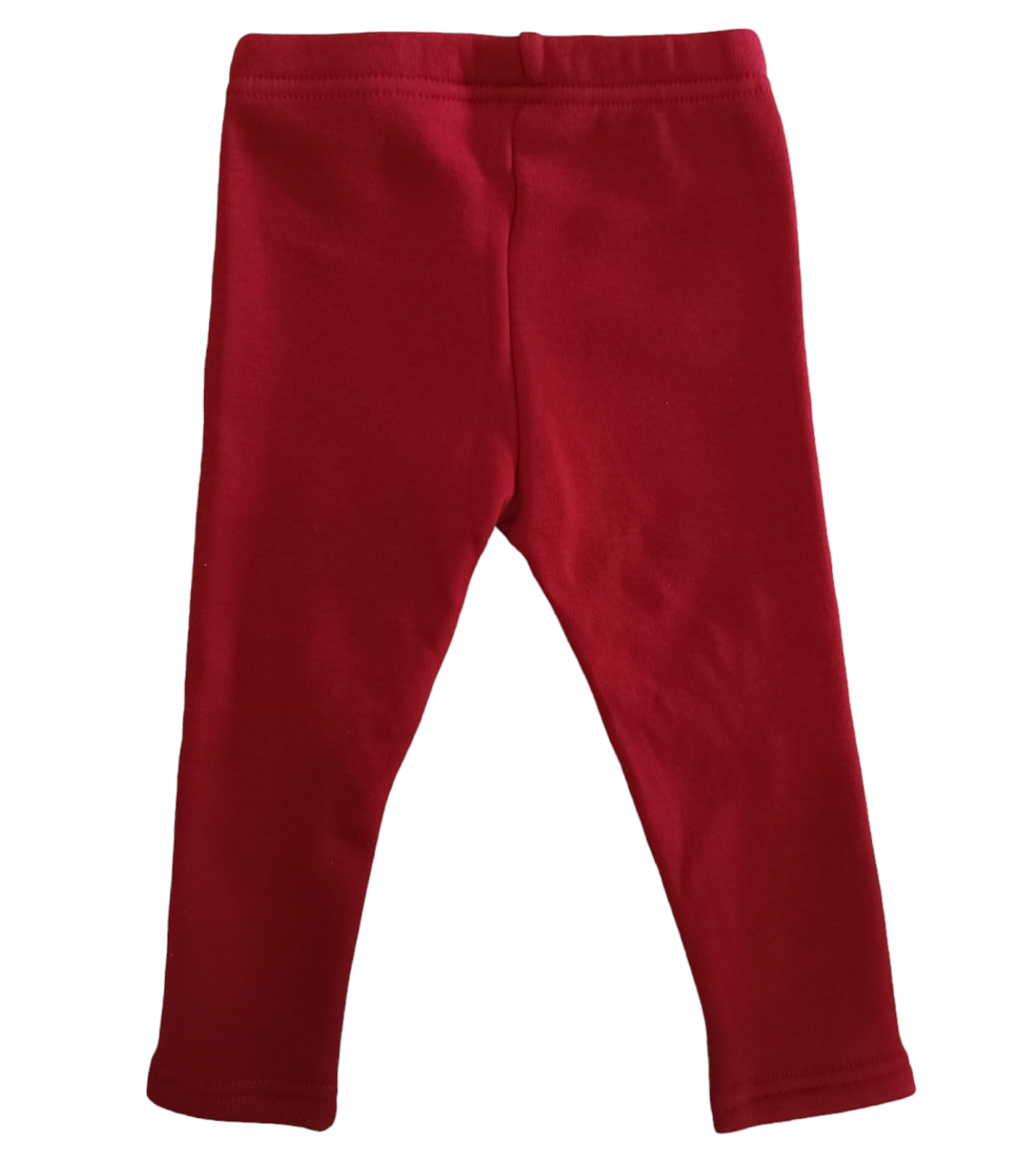 Leggings Felpato in Jersey di Cotone Tinta Unita Bordeaux con Ricamo Coniglietta Ativo Kids Bambina 6-36 Mesi