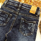 Jeans Invernale Elasticizzato in Basic Denim Scuro Cinque Tasche Ativo Kids Bambino 12-36 Mesi