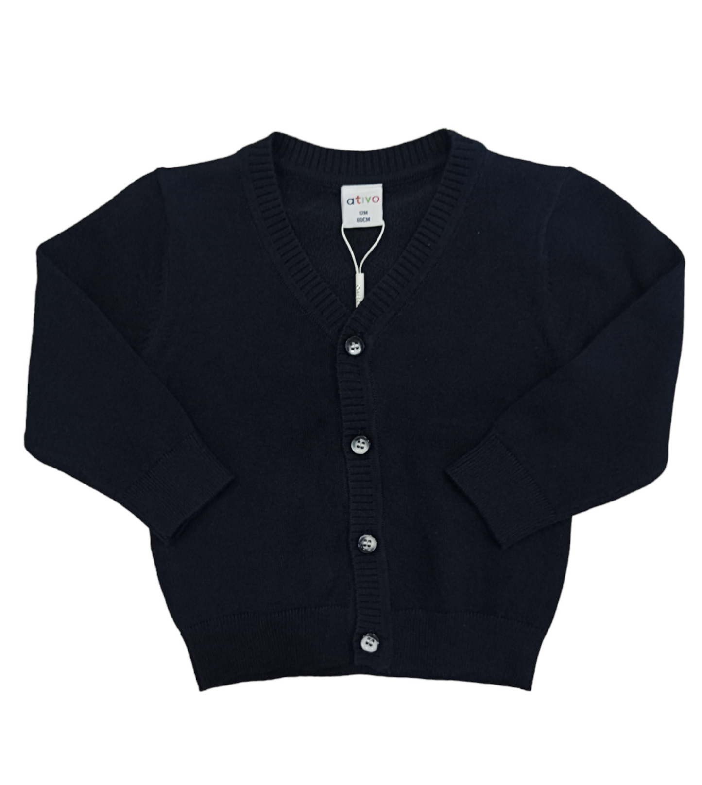 Cardigan Lavorato a Maglia Colore Blu Scuro con Bottoni Ativo Kids Bambino 6-36 Mesi