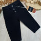 Pantalone Elasticizzato in Jersey di Caldo Cotone Color Blu Scuro Tre Bottoni Ativo Kids Bambino 6-36 Mesi