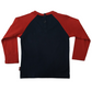 T-Shirt in Jersey di Caldo Cotone Bicolore Ruggine e Blu con Taschino e Stampa in Rilievo Ativo Kids Bambino 12-36 Mesi