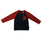 T-Shirt in Jersey di Caldo Cotone Bicolore Ruggine e Blu con Taschino e Stampa in Rilievo Ativo Kids Bambino 12-36 Mesi