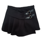 Shorts Nero con Piega Plissé Obliqua Pantaloncino Gonna Tessuto Scuba Ativo Kids Bambina/Ragazza 4-12 Anni