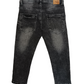Jeans Grigio Lavato Modello Cinque Tasche Pesante Inverno Super Elasticizzato in Twill Ativo Kids Bambino/Ragazzo 4-14 Anni