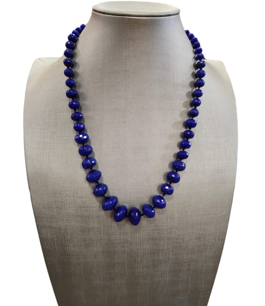 Collana Donna Pietre Dure in Lapislazzuli Sfaccettati Blu Intenso
