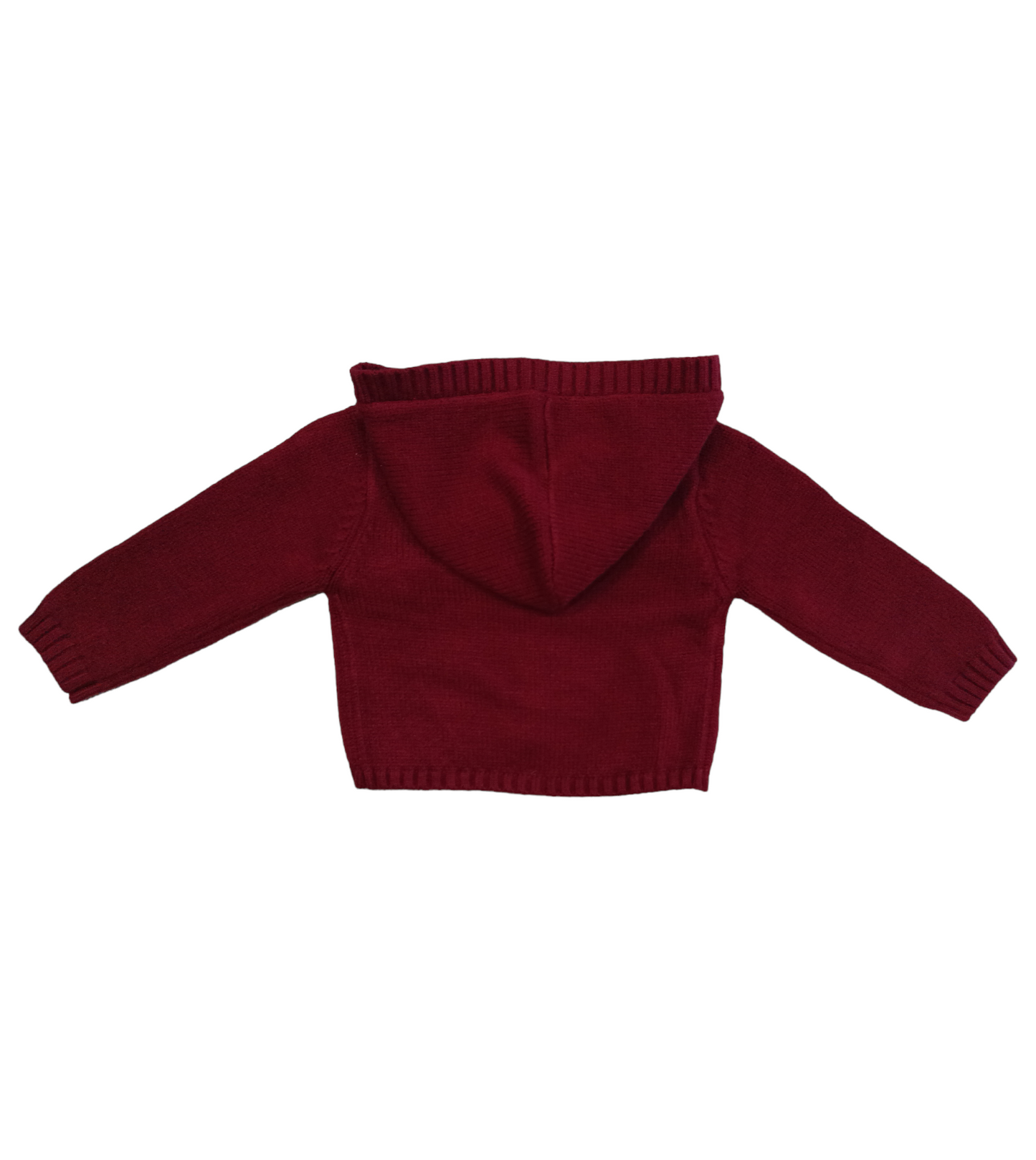 Cardigan Color Bordeaux in Maglia con Bottoni e Cappuccio Ativo Kids Bambina 6-36 Mesi