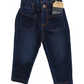 Jeans Elasticizzato in Vita Denim Scuro Con Tasche Grandi Davanti Ativo Kids Bambina 12-36 Mesi