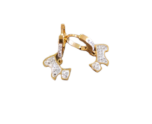 Gold-colored steel earrings