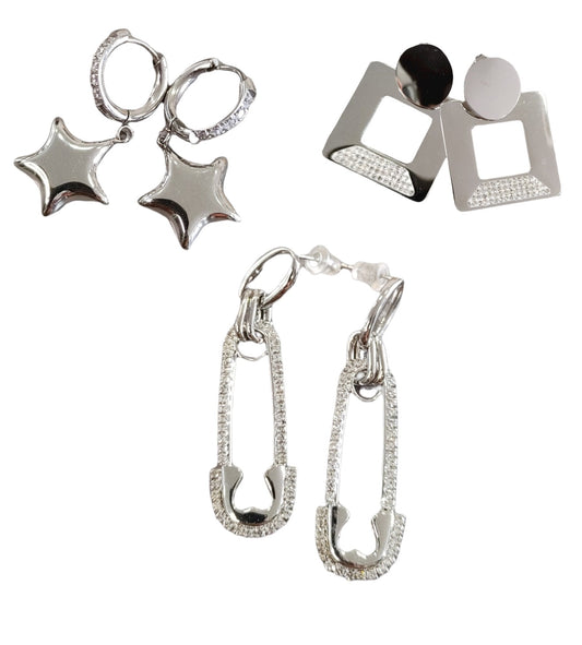 Silver Color Steel Earrings