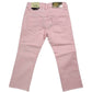 Jeans in Jersey di Cotone Colorato Rosa Elasticizzato Modello 5 Tasche Bambina 6-36 Mesi