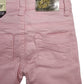 Jeans in Jersey di Cotone Colorato Rosa Elasticizzato Modello 5 Tasche Bambina 6-36 Mesi