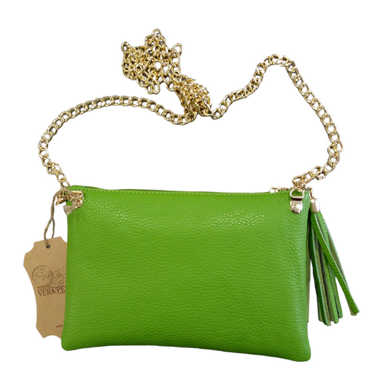 Tracollina Pochette in Vera Pelle con Catena Dorata