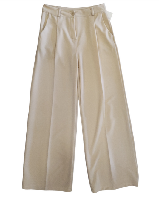 Pantalone Donna a Palazzo Elasticizzato Modello Wide con Pinces