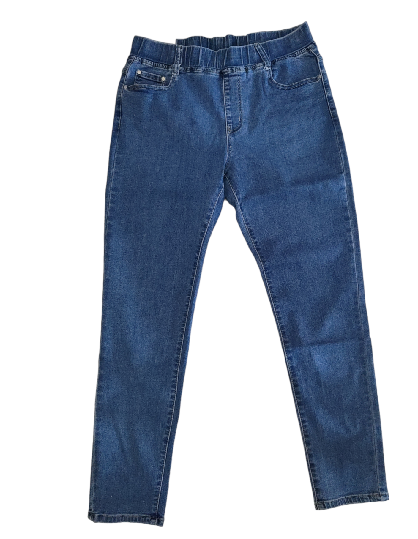 Jeans Donna Modello Elasticizzato Cinque Tasche e con Elastico in Vita