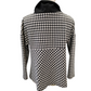 Blusa Donna Fantasia Pied de Poule con Collo ad Anello Modello a Trapezio