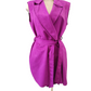 Gilet Donna Curvy in tessuto Scamosciato con Taglio Vivo senza Bottoni con Cinta