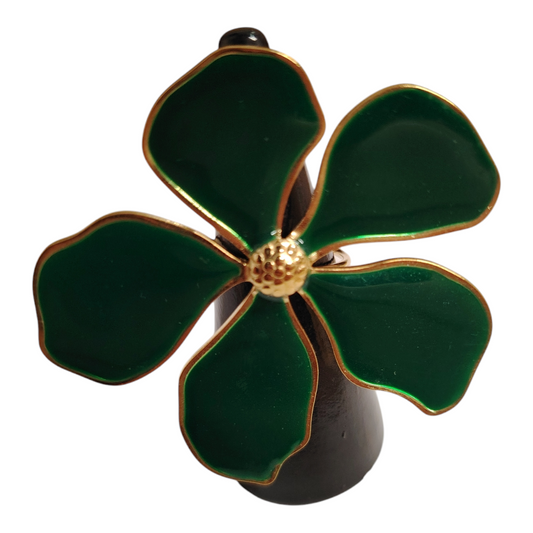Anello con Fiore Verde e Blu