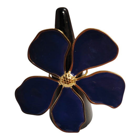 Anello con Fiore Verde e Blu