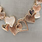 Collana Girocollo con Cuori Smaltati Avorio e Cioccolato in Zama
