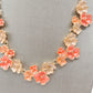 Collana Girocollo con Fiorellini Arancio e Avorio in Zama